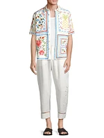 Tropical Cross Stitch Embroidered Shirt