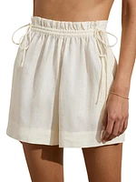 Weekend Tie-Waist Linen Shorts