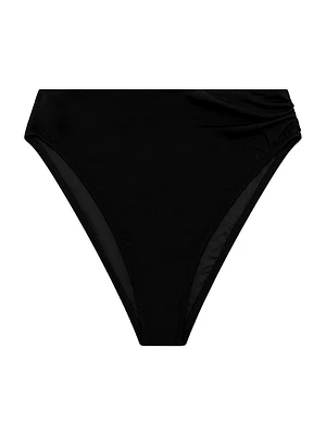 Ruched High-Waist Bikini Bottom