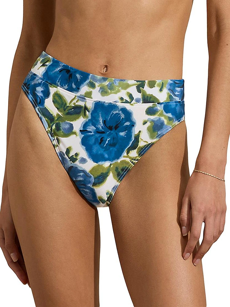 Floral High-Waist Bikini Bottom