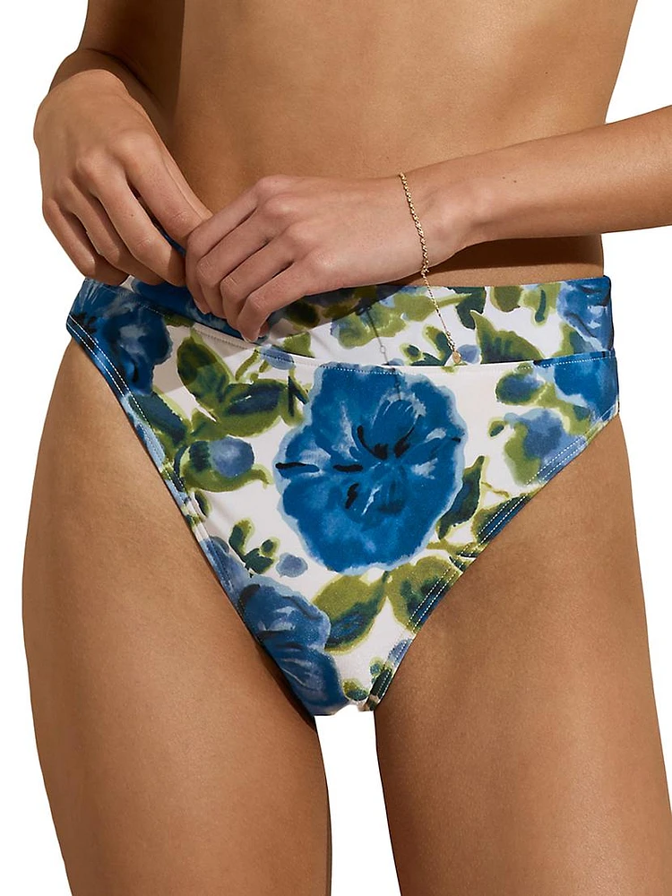 Floral High-Waist Bikini Bottom