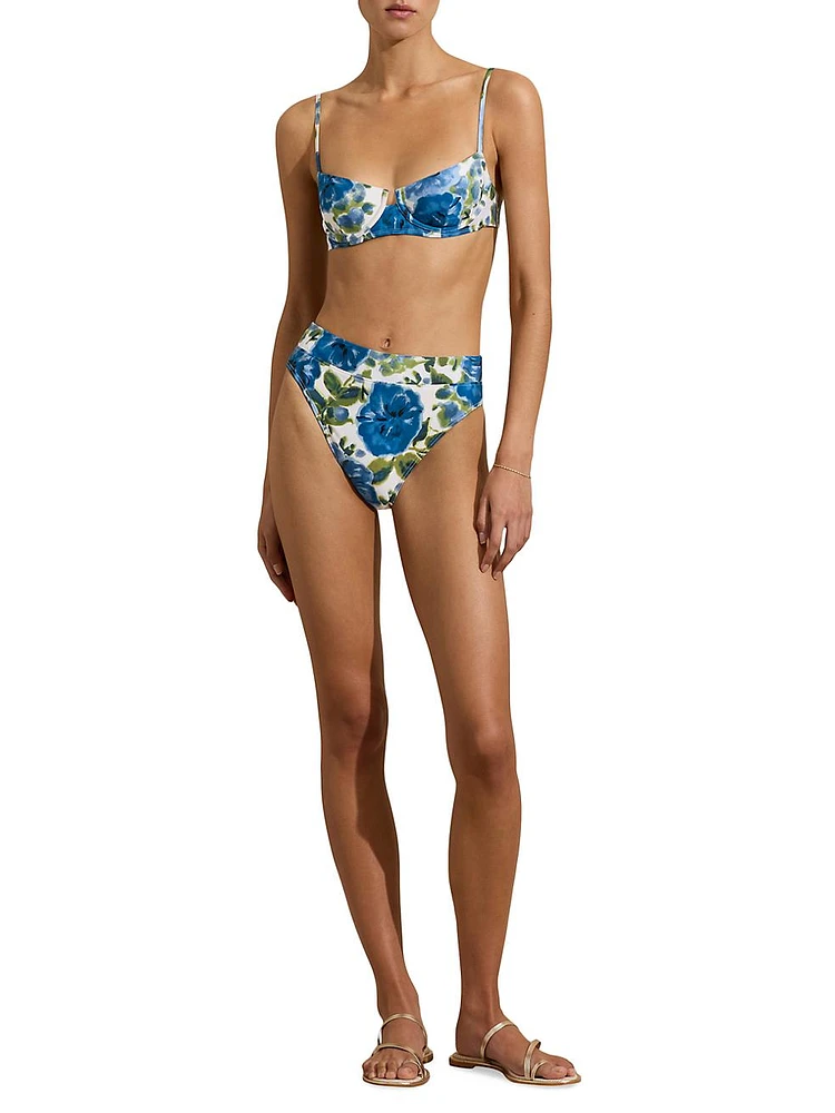 Floral High-Waist Bikini Bottom