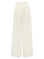 Pleated Linen Wide-Leg Pants