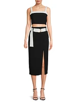 Katriona Belted 2-Piece Skirt Set