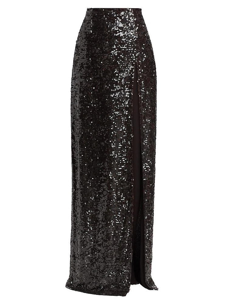 Sequined Floor-Length Skirt