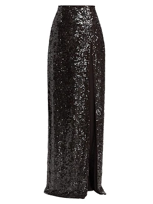 Sequined Floor-Length Skirt