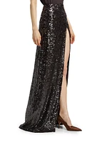 Sequined Floor-Length Skirt