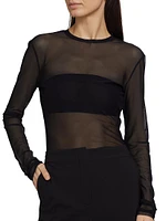 Long Sleeve Mesh Top