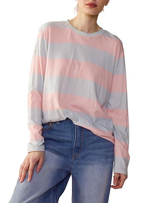 Wide Stripe Cotton T-Shirt