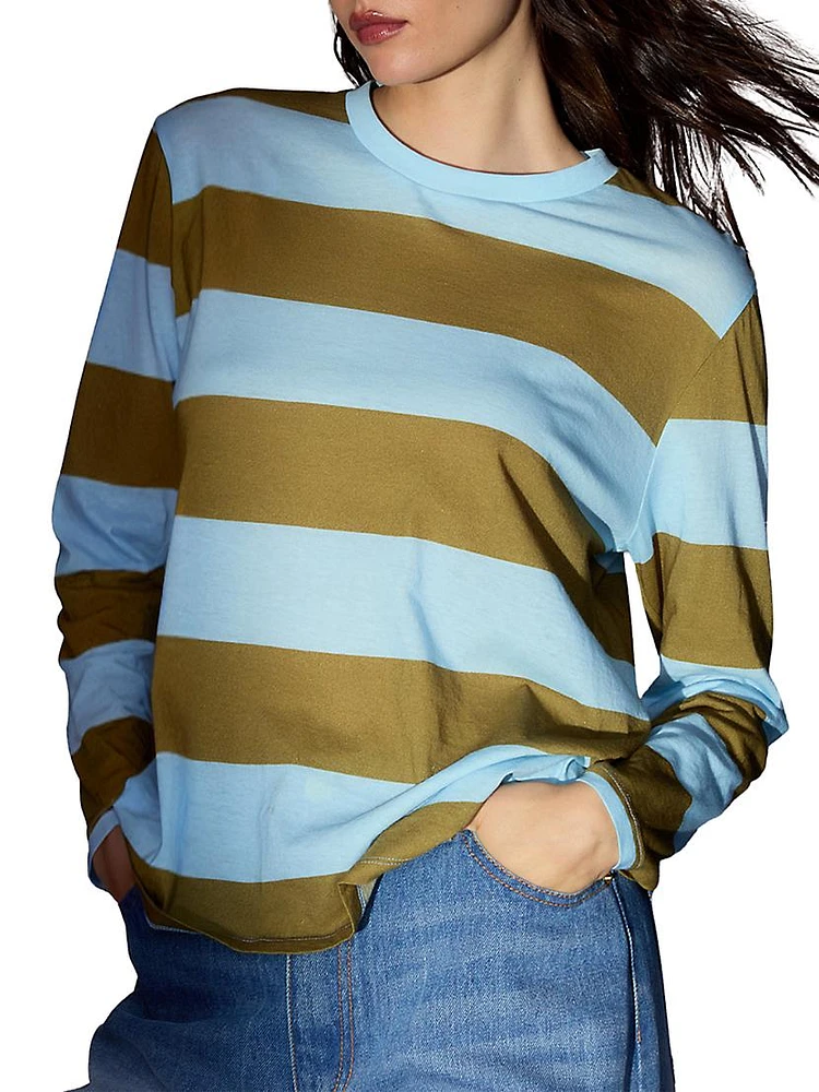 Striped Cotton Crewneck Shirt