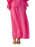 Drawstring Flared Maxi Skirt