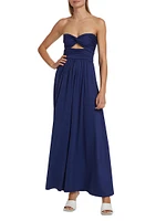 Twisted Strapless Maxi Dress