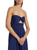 Twisted Strapless Maxi Dress