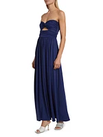 Twisted Strapless Maxi Dress