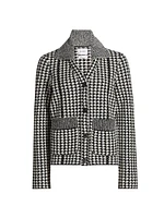 Houndstooth Cashmere-Blend Jacket