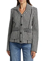 Houndstooth Cashmere-Blend Jacket