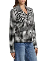 Houndstooth Cashmere-Blend Jacket