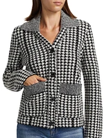 Houndstooth Cashmere-Blend Jacket