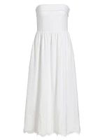 Amalia Linen-Blend Strapless Midi-Dress