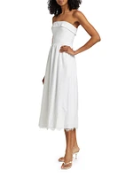 Amalia Linen-Blend Strapless Midi-Dress