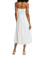 Amalia Linen-Blend Strapless Midi-Dress