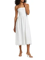 Amalia Linen-Blend Strapless Midi-Dress