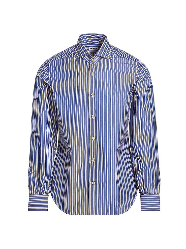 Striped Cotton Button-Front Shirt