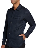 Cashmere-Blend Snap-Front Shirt