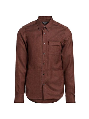 Cashmere-Blend Snap-Front Shirt