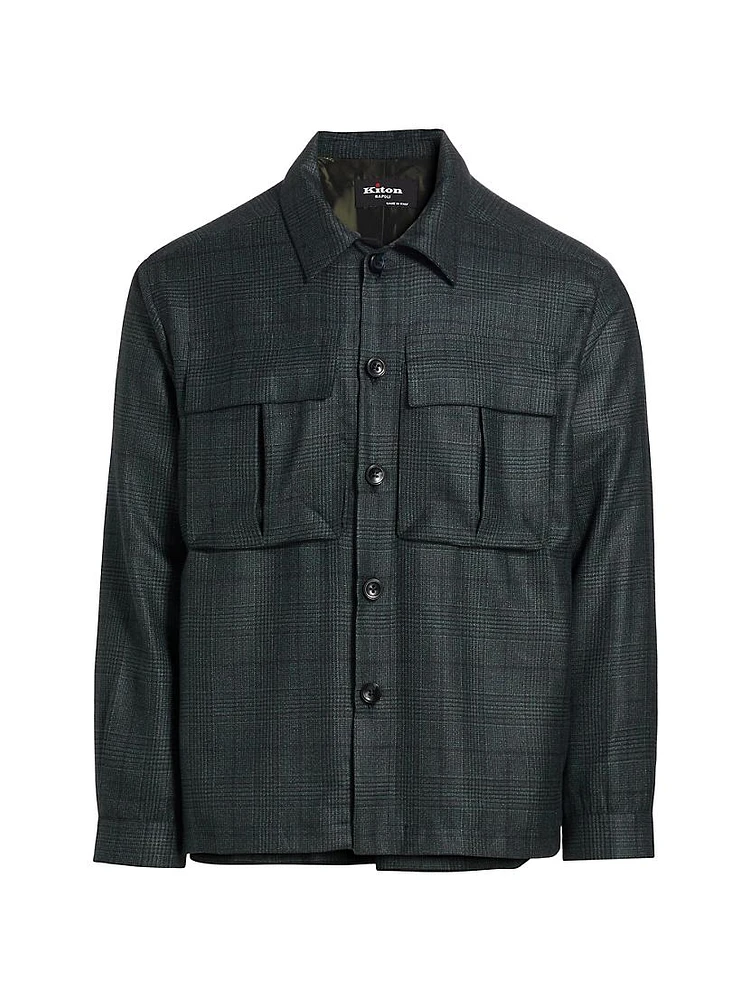 Border Plaid Cashmere Overshirt