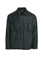 Border Plaid Cashmere Overshirt