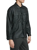 Border Plaid Cashmere Overshirt