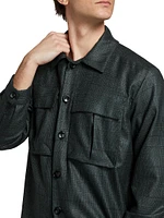 Border Plaid Cashmere Overshirt