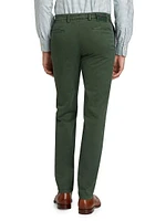 Cotton-Blend Flat-Front Pants