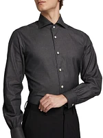 Stretch-Cotton Button-Front Shirt