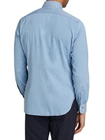 Cotton Chambray Button-Front Shirt