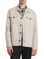 Wool-Cashmere Button-Front Jacket