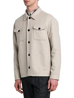 Wool-Cashmere Button-Front Jacket