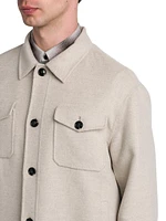 Wool-Cashmere Button-Front Jacket