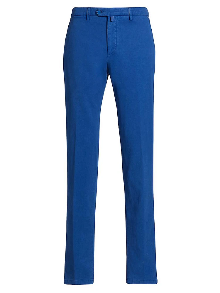 Stretch Cotton-Blend Flat-Front Trousers