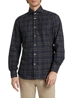 Plaid Cotton Button-Front Shirt