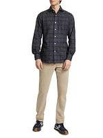 Plaid Cotton Button-Front Shirt