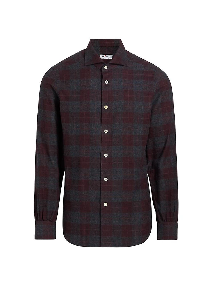 Plaid Cotton Button-Up Shirt