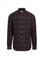 Plaid Cotton Button-Up Shirt