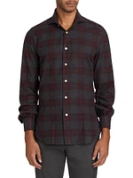 Plaid Cotton Button-Up Shirt