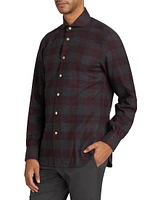 Plaid Cotton Button-Up Shirt