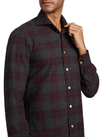 Plaid Cotton Button-Up Shirt