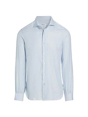 Textured Pinstripe Cotton Shirt