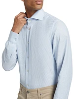 Textured Pinstripe Cotton Shirt