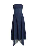 Eliana Denim Strapless Midi-Dress